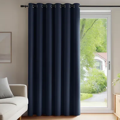 Image de Rideaux occultants à œillets pour chambre d'enfant, 290 x 200 cm, bleu foncé