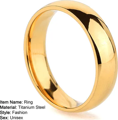 Produktbild von Ring Einfacher Schmuck Geschenk Titanstahl Einfacher Paar-Bandring für Bankett-Golden,US 7