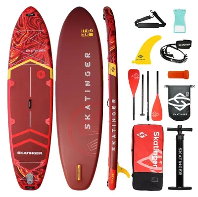 Produktbild von SUP SKATINGER Prana Magma Rot 350x89x15 cm (11'6'') Yogabrett inklusive sämtlichem Zubehör