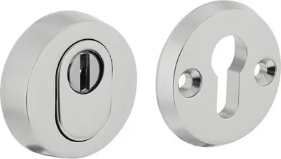 Produktbild von Sicherheitsrosettenpaar Intersteel PZ rund mit Kernziehschutz Alu F1 eloxiert Ø 60 mm