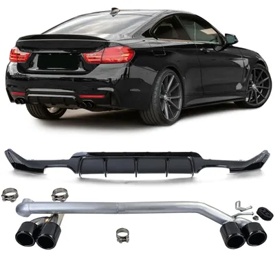 Produktbild von Stoßstange schwarz glänzend Endrohre für BMW F32 F33 F36 2013-2021 Heckdiffusor