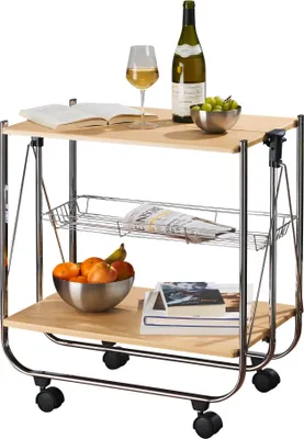 Immagine prodotto di WENKO Carrello da cucina DELUXE Ripiano per servire Ruote Carrello laterale pieghevole