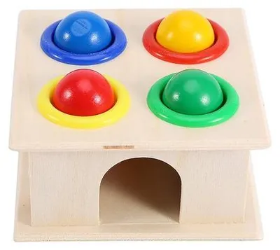 Produktbild von Intelligente Holzspielbox für Kinder - Entwicklung von Farb- und Feinmotorik - Geeignet für Kinder ab 3 Jahren