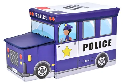 Produktbild von Spielzeugkiste Polizeiauto blau