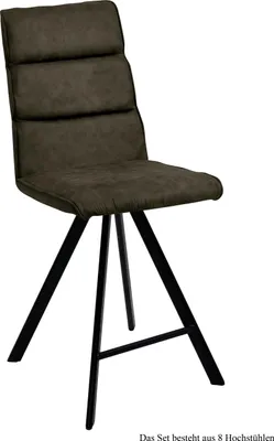 Produktbild von Thekenstuhl (8er-Set) Delfina 47x109x60 Schwarz/Khaki