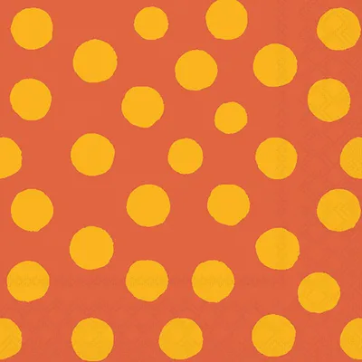 Image de Serviettes Lunch 33 x 33 cm, 3 plis, 20 serviettes à pois jaunes et orange Napkin 33 Polka dots yellow/orange