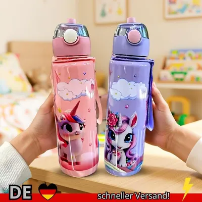 Produktbild von 700 Ml Süßer und Langlebiger Cartoon-Raumbecher mit Handring BPA-frei