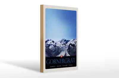 Produktbild von Holzschild Reise 20x30cm Gornergrat Schweiz Gebirge Winter