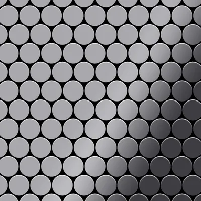 Produktbild von Mosaik Fliese massiv Metall Edelstahl hochglanz grau 1,6mm Dollar-S-S-M