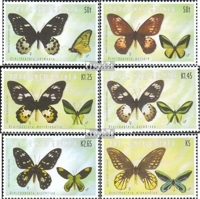 Produktbild von Briefmarken Papua-Neuguinea 2002 Mi 955-960 (kompl.Ausg.) postfrisch Vogelfalter