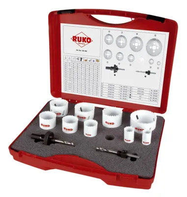 Image de Jeu de scies cloches 8 pces 22-68mm T. de coupe 38mm HSSE-Co8-Bi-Métal RUKO