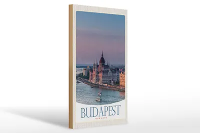 Produktbild von Holzschild Reise 20x30cm Aussicht auf Budapest Kirche Ungarn