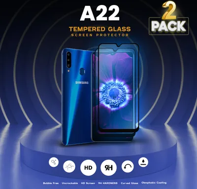 Produktbild von 2-Pack Samsung Galaxy A22 - Gehärtetes Glas 9H - Hochwertiger 3D-Displayschutz