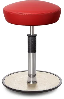 Produktbild von Sitz- Stehhocker Free Regular Hutsitz skai Kunstleder Rot chrom /cremeweiß.