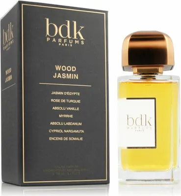 A product shot of a perfume bottle and its packaging.