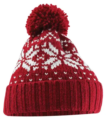 Produktbild von Beechfield - "Snowstar" Mütze für Herren/Damen Uni FK1446 (Einheitsgröße) (Rot/Weiß)