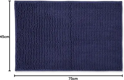 Obrázok produktu pre Uniqoos® Podložka pod umývadlo: protišmyková, mäkká a vysoko savá – polyesterová žinčnica, 45 x 75 cm, tmavomodrá, vhodná do práčky