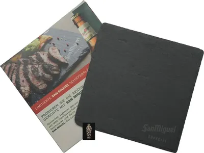 Produktbild von San Miguel Schiefer Platte Servierplatte BBQ - ca. 20cm x 20cm Material: 100% Schiefer