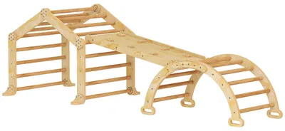 Produktbild von AIYAPLAY 9-in-1 Indoor-Klettergerüst, Rampe, Rutsche, Leiter, Schreibtafel