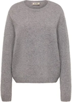 Produktbild von Grauer Wollpullover mit klassischem Rundhalsausschnitt, gerade Passform, Größe 44