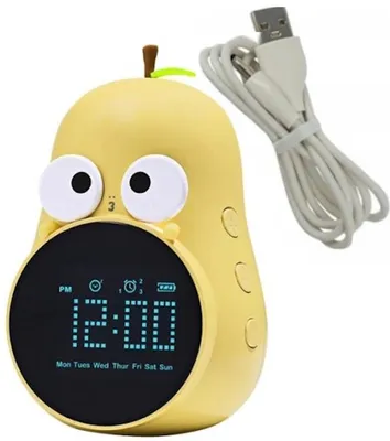 Immagine prodotto di Sveglia digitale wireless per bambini, a forma di pera, gialla