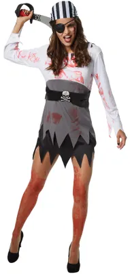 Produktbild von dressforfun® Frauenkostüm Gruselige Zombie Piratin