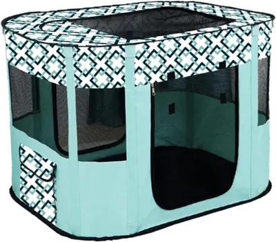 Productafbeelding van Huisdierenren - Kattenmand Puppyhuis - Privéruimte creëren - Ventilatie en insectenwering - 80x60 cm - Lichtblauw