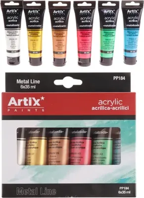Obrázok produktu pre Artix PP184 METALIC sada akrylových farieb 6 farieb x 35 ml