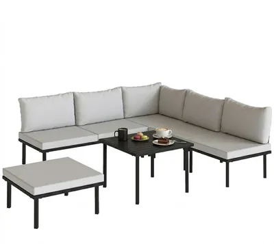 Produktbild von Outsunny Lounge Gartenmöbel Set 5-6 Personen Gartenlounge Set mit 2 Sitzer