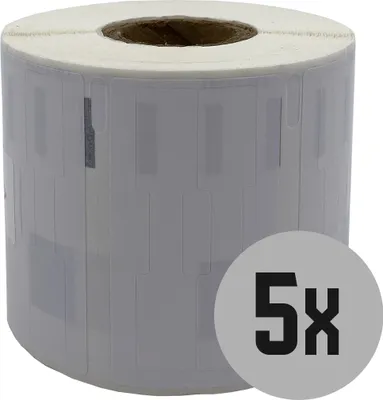Produktbild von DULA Etiketten - Kompatibel mit Dymo Compatible labels - Weiß - 11351 - S0722510 - Sieraadetiketten - 5 rollen - 54 x 11 mm - 1500 labels per rol