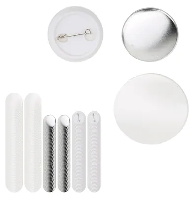 Badge-Pin-Set 100 Stück, 37 mm, Metall + Kunststoff, DIY