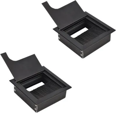 Immagine prodotto di Passacavi in alluminio nero per ufficio
