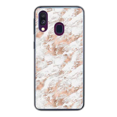 Produktbild von MuchoWow® Handyhülle Schutzhülle Hülle für Samsung Galaxy A40 Roségold - Muster - Marmor - Luxus Silikon Softcase Handy Hülle - Handy-Tasche