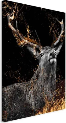 Produktbild von Italienischer Leinwand Leinwandbild - Golden Horn (1 Part) Vertical 60x90 cm Tiere g-C-0309-b-a