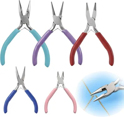 Productafbeelding van Tangenset - Set van 5 - Juweliers Tangen Set - Spitstangen - Rondbektang - Platbektang - Buigtang - Draadknipper voor Draadwerk - Sieraden maken