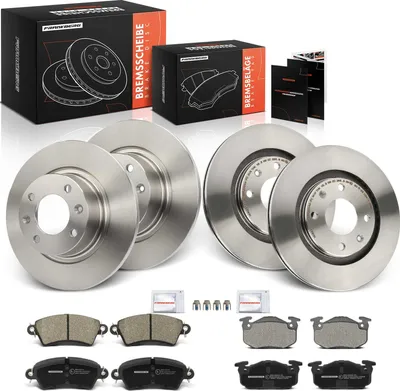 Obrázok produktu pre Frankberg 4x brzdové kotúče 8x brzdové doštičky predná náprava zadná náprava pre Peugeot 206 CC 2D 206 2A/C