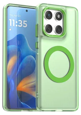 Image de Etui magnétique pour Motorola Edge 60 Fusion, étui antichoc fin, mat et translucide, vert