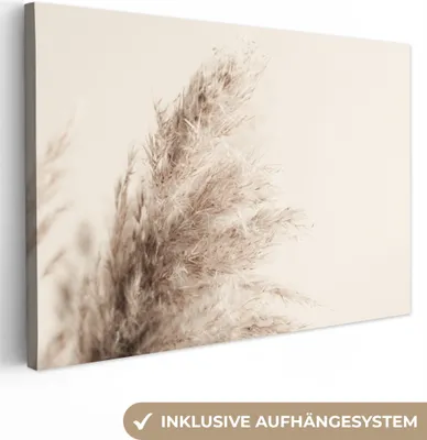 Produktbild von MuchoWow® - Leinwandbilder - Pflanzen - Pampaswedel - Pampasgras - Beige - Natur, Wandbild, Wanddeko Bilder Wohnzimmer, 30x20 cm