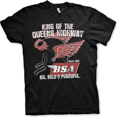 Produktbild von B.S.A. King Of The Queens Highway T-Shirt - Small - Black