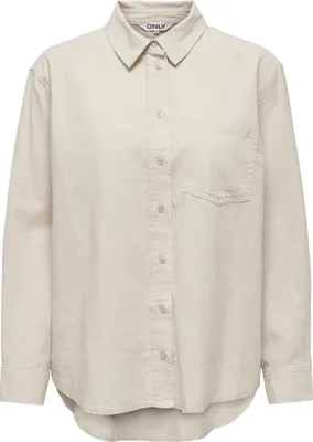 Produktbild von Oversized Leinen Basic Hemd Bluse Langarm Business Tunika Shirt ONLTOKYO | M