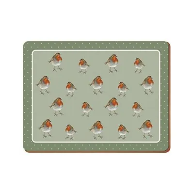 Zdjęcie produktu dla Zestaw 4 podkładek pod talerze „ROTKEHLCHEN” z korka, 29 x 21,5 cm, Creative Tops WA