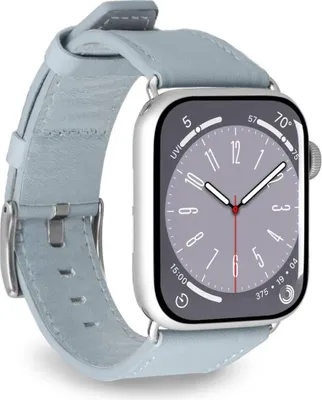 Produktbild von PURO PUAW44ECLASSICLBLUE, Uhrenarmband, Apple, Apple Watch, Leder, Schwarz, 250 g
