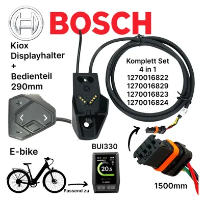 Produktbild von Bosch KIOX Displayhalter , Montageplatte, E-Bike Bedienheinheit Daumen Taster + Anschlusskabel 1500mm