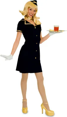 Produktbild von K31250561-40-42 Damen Flugbegleiterin blau-gold Stewardess Gr.40-42
