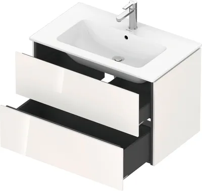 Produktbild von Duravit Waschtischunterschrank L-Cube 82x48,1 cm Weiß Hochglanz 2 Schubkästen