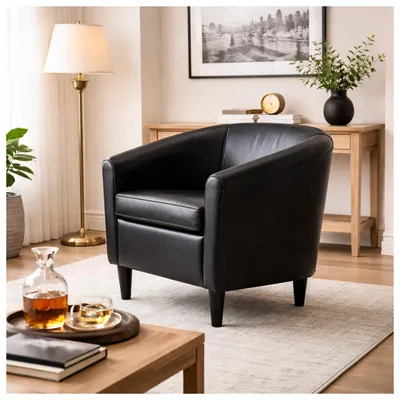 Produktbild von Clubsessel Cadogan Kunstleder Schwarz