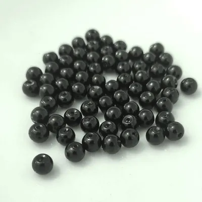 Image de Perles en verre - type "rond" - 20g - 6 mm - Noir