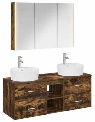 Immagine prodotto di vidaXL Set di mobili da bagno, 4 pezzi, legno di quercia affumicato