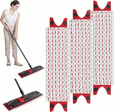 Obrázok produktu pre Náhradné návleky na mop 3 ks, extra veľký, z mikrovlákna, na podlahy