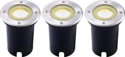 Produktbild von Ledvion 3er Set LED Bodenstrahler Außen IP67 3W 230V 345Lm 2700K GU10 weiss